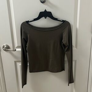 Brandy Melville Bonnie Off the Shoulder Long-sleeve Top